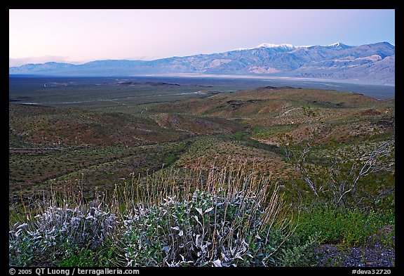 Panamint Valley and Panamint Range, dusk. Death Valley National Park (color)