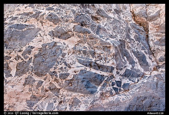 Marbled wall with patterns, Titus Canyon. Death Valley National Park (color)