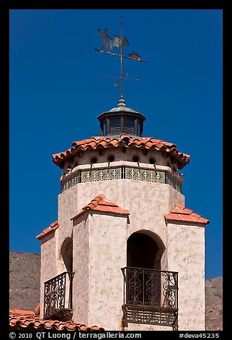 Tower and weathervane, Scotty's Castle. Death Valley National Park (color)