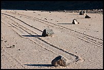 Gliding rocks and trails the Racetrack playa. Death Valley National Park ( color)