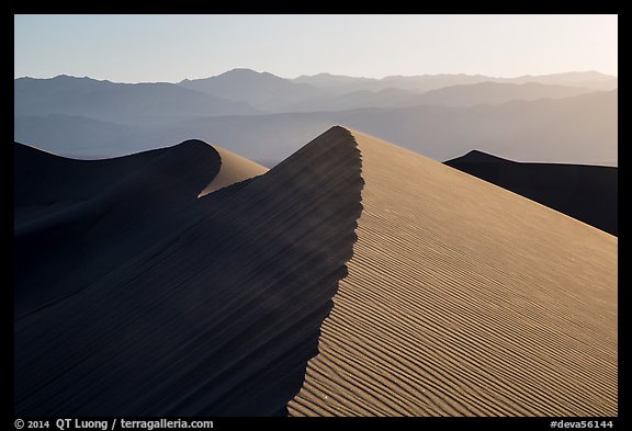 Dune ridges and Panamint Range. Death Valley National Park (color)