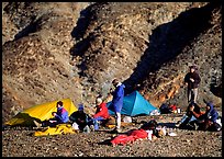 Group at backcountry camp. Death Valley National Park ( color)
