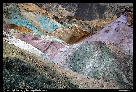 Colorful mineral deposits at Artist's Palette. Death Valley National Park (color)