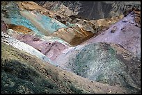 Colorful mineral deposits at Artist's Palette. Death Valley National Park, California, USA.