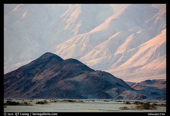 Hill and mountains, Panamint Valley. Death Valley National Park (color)