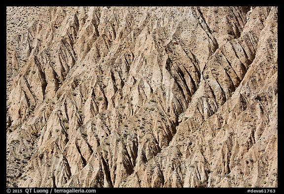 Eroded gullies near Emigrant Pass. Death Valley National Park (color)