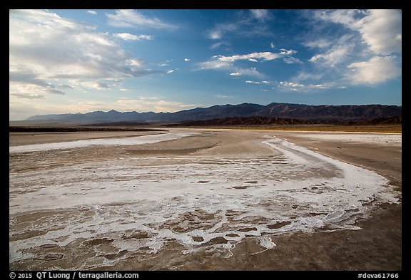 Dried rivers of salt, Cottonball Basin. Death Valley National Park (color)