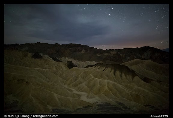 Badlands at night. Death Valley National Park (color)