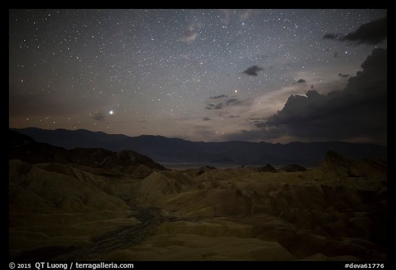 Zabriskie Point at night. Death Valley National Park (color)