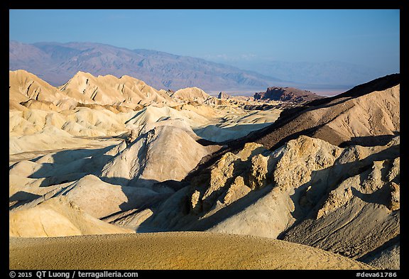 Twenty Mule Team Canyon and distant valley. Death Valley National Park (color)