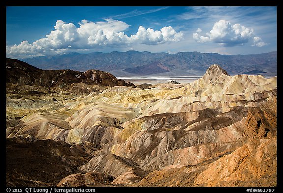 Manly Beacon and badlands near Zabriskie Point. Death Valley National Park (color)