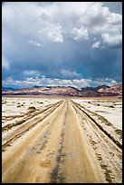 Straight road through Salt Pan. Death Valley National Park ( color)
