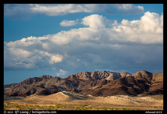 Distant Ibex Dunes and Saddle Peak Hills. Death Valley National Park (color)