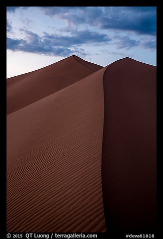 Dune ridges at sunset, Ibex Dunes. Death Valley National Park (color)