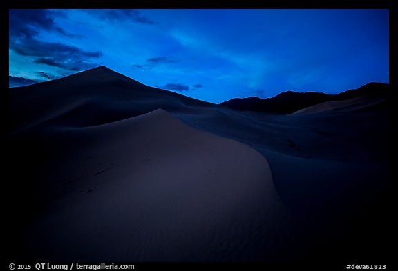 Ibex Sand Dunes at night. Death Valley National Park (color)