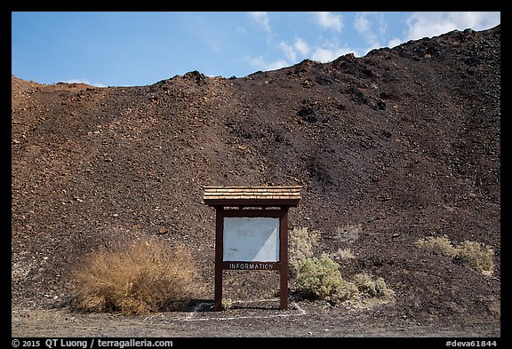 Blank information sign, Saragota Springs. Death Valley National Park (color)