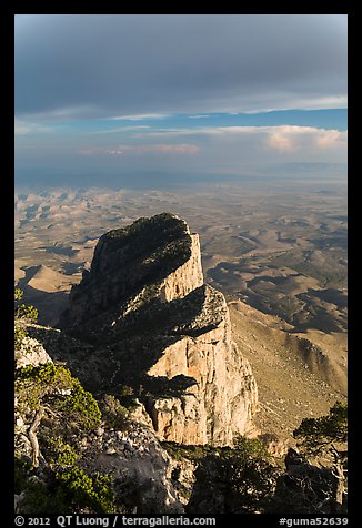 El Capitan backside seen from Guadalupe Peak. Guadalupe Mountains National Park, Texas, USA.