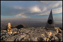 Cairn and monument on summit of Guadalupe Peak. Guadalupe Mountains National Park ( color)