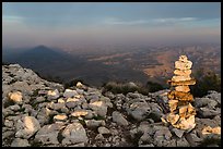 Cairn and shadow of mountain, Guadalupe Peak. Guadalupe Mountains National Park ( color)