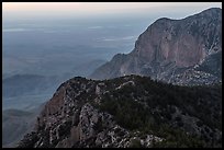 Western ridges of Guadalupe Mountains. Guadalupe Mountains National Park ( color)