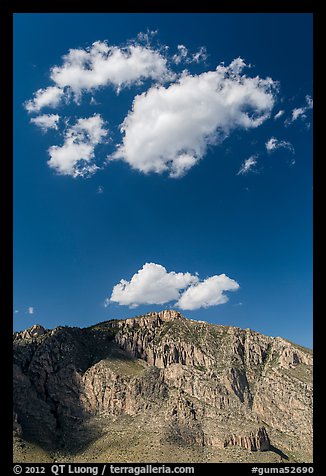 Clouds above Hunter Peak. Guadalupe Mountains National Park (color)