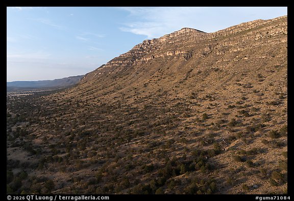 Eastern side of Guadalupe Mountain at sunset. Guadalupe Mountains National Park (color)