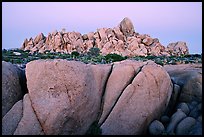 Boulders at dusk, Jumbo Rocks. Joshua Tree National Park, California, USA. (color)