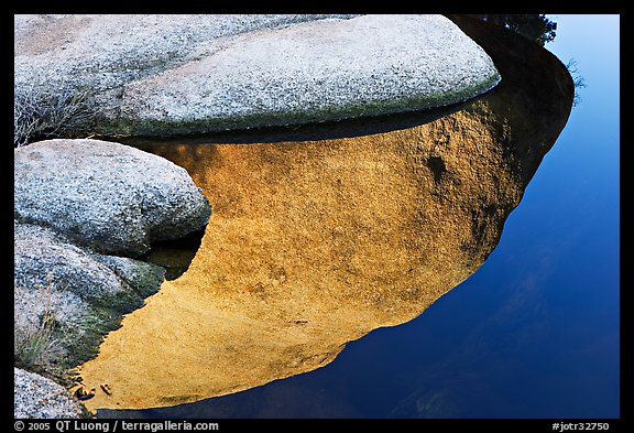 Rocks and reflections, Barker Dam. Joshua Tree National Park, California, USA.
