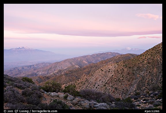 Keys View, sunrise. Joshua Tree National Park, California, USA.