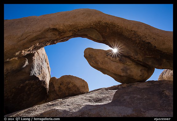 Sunburst and Arch Rock. Joshua Tree National Park (color)