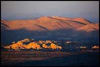 White Tanks rocks and Pinto Mountains at sunset. Joshua Tree National Park ( color)