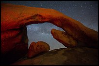 Arch Rock and night sky with Milky Way. Joshua Tree National Park ( color)