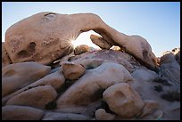 Boulders, Arch Rock, and sun. Joshua Tree National Park ( color)