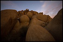 Granite boulders at night. Joshua Tree National Park ( color)