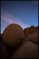 Jumbo Rocks boulders at night. Joshua Tree National Park ( color)
