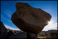 Balanced Rock with sunstar. Joshua Tree National Park ( color)
