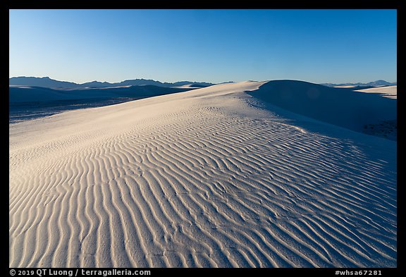 Ripples on gypsum dunes, Heart of the Sands. White Sands National Park (color)