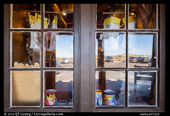 Window reflexion, Visitor Center. White Sands National Park (color)