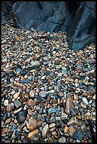 Pebbles and rock slabs. Acadia National Park, Maine, USA. (color)