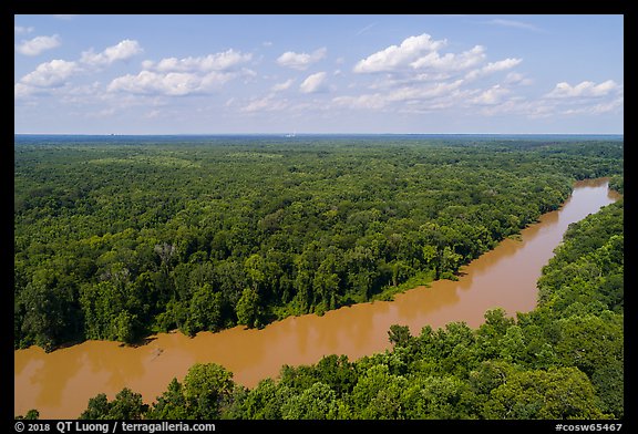 Aerial view of Congaree River. Congaree National Park, South Carolina, USA.