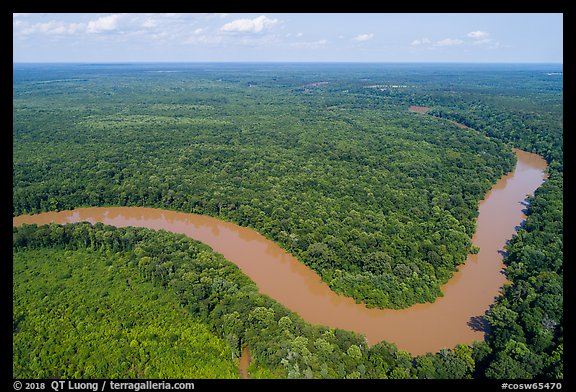 Aerial view of Congaree River bend. Congaree National Park (color)