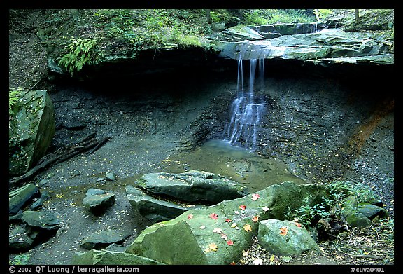 Blue Hen falls dropping over ledge. Cuyahoga Valley National Park, Ohio, USA.