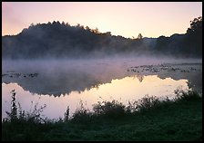Mist raising from Kendall Lake at sunrise. Cuyahoga Valley National Park ( color)