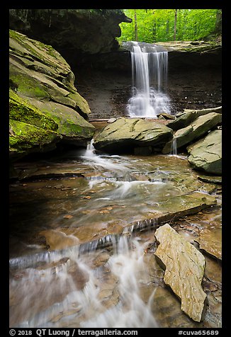Creek flowing and Blue Hen Falls. Cuyahoga Valley National Park (color)