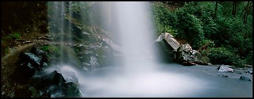 Base of waterfall and pool. Great Smoky Mountains National Park (Panoramic color)