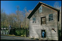 Mingus Mill and mill workers, North Carolina. Great Smoky Mountains National Park, USA. (color)