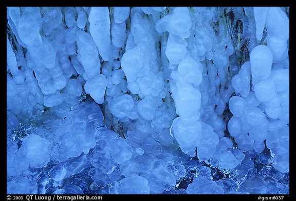Close-up of round ice formations, Tennessee. Great Smoky Mountains National Park, USA.