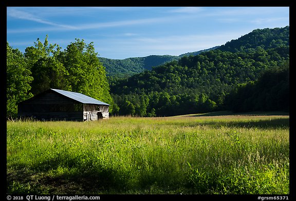 Caldwell Barn and Cataloochee Valley, North Carolina. Great Smoky Mountains National Park, USA.