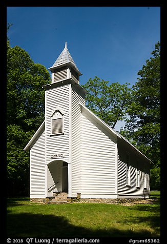Palmer Chapel Methodist Church, Cataloochee, North Carolina. Great Smoky Mountains National Park, USA.