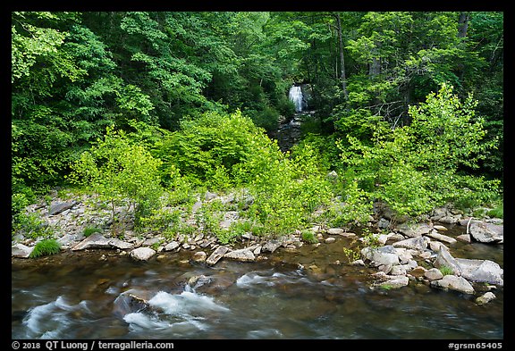 Meigs Falls and Little River, Tennessee. Great Smoky Mountains National Park (color)